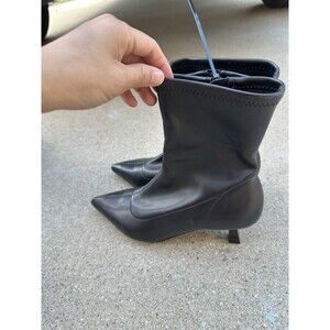 Abound Erinn Black Pointed Toe Kitten Heel Ankle Boots Synthetic Sz 6.5 NWOB